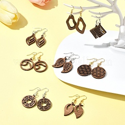 Kits para hacer aretes colgantes de hojas diy&nbsp;DIY-FS0008-63B