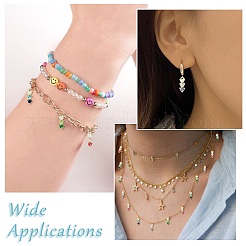 8 pendentif en laiton et zircone cubique de 4 couleurs&nbsp;KK-CJ0004-24
