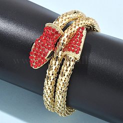 Bracelets en alliage de serpent et strass pour femmes&nbsp;BJEW-G085-01G-01