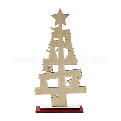 Decoraciones de exhibición de madera de tema navideño&nbsp;DJEW-G041-01B