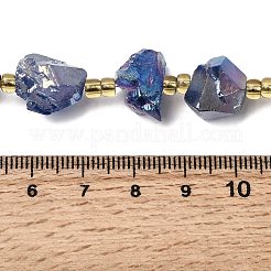Brins de perles d'améthyste naturelle brute électroplaquée&nbsp;G-Z131-J02-09