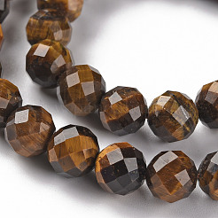 Fili di perline di occhio di tigre naturale&nbsp;G-S362-118E-02