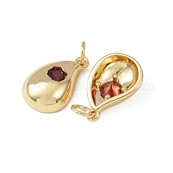 Pendentifs avec zircon cubiques à micro-pavés en laiton&nbsp;KK-C143-01G