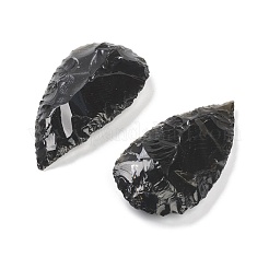 Grobe rohe gehämmerte natürliche schwarze Obsidianperlen&nbsp;G-H254-03