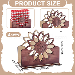 4 Beutel Serviettenhalter aus Sonnenblumenholz&nbsp;AJEW-GO0004-72