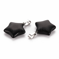Stern natürliche schwarze Stein-Anhänger&nbsp;G-Q367-23
