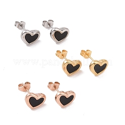 Orecchini a bottone in acrilico in acciaio inossidabile 304 a forma di cuore&nbsp;STAS-D188-11