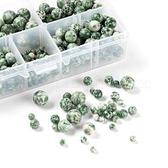 340 pz 4 sies perline di diaspro punto verde naturale&nbsp;G-LS0001-21