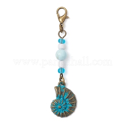 Colgante de aleación con temática oceánica y cuentas de vidrio para decoración&nbsp;HJEW-JM03158-01