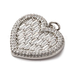 Pendenti in zirconi cubici trasparenti in micro pavè di ottone&nbsp;KK-U076-21P