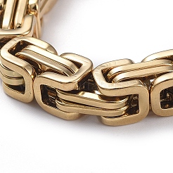 Ionenplattierung (IP) Unisex 201 Edelstahl byzantinische Kette Armbänder&nbsp;BJEW-L637-34C-G