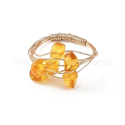 Fingerringe aus natürlichem Bernstein&nbsp;RJEW-JR01080