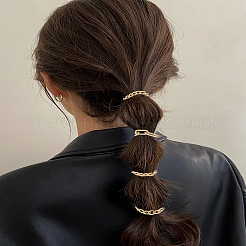 4 Stück elastische Haargummis aus Faser für Damen&nbsp;OHAR-LP0004-41
