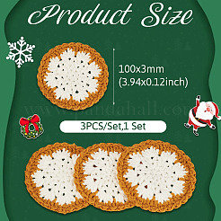 3 handgewebter Untersetzer aus Polyester-Makramee mit Schneeflockenmotiv&nbsp;DIY-TA0013-98C