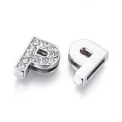 Breloques de diapositives initiales avec strass de grade A en alliage &nbsp;ALRI-R032-P-FF
