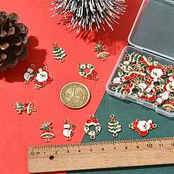30 stücke 5 arten weihnachten legierung emaille Verbinder&nbsp;FIND-FS0004-93