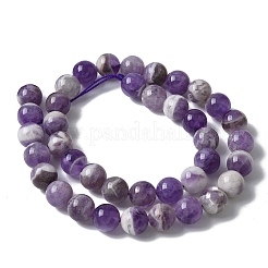 Runde natürliche Chevron-Amethystperlenstränge&nbsp;G-S380-01B