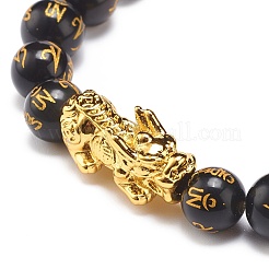Bracciale con perline om mani padme hum mala&nbsp;BJEW-JB08575-01