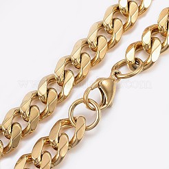 Herren-Halsketten aus facettiertem 304 Edelstahl&nbsp;NJEW-I205-21G
