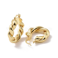 Orecchini a cerchio spessi in ottone con placcatura a cremagliera per le donne&nbsp;X-EJEW-G315-03G