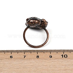 Manschettenringe aus Messing mit gemischten Edelsteinen&nbsp;RJEW-Z112-01R