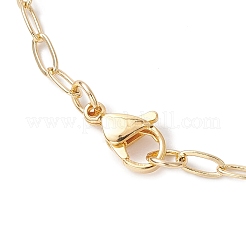 Colliers avec pendentif en forme de cœur et de lettre en laiton et chaîne trombone&nbsp;NJEW-JN05379-03