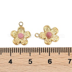 Breloques en forme de fleur de rhodonite naturelle&nbsp;STAS-I325-143G-04