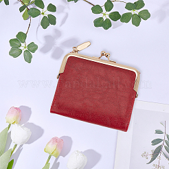 1 portamonete rettangolare in similpelle PU con chiusura a scatto in lega color oro&nbsp;ABAG-CL0001-55B