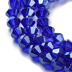 Transparentes perles de verre de galvanoplastie brins&nbsp;GLAA-F029-4mm-C06