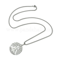 Collares colgante de acero inoxidable&nbsp;NJEW-L117-03B-P
