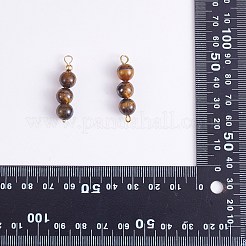 10 pz triplo occhio di tigre naturale ciondolo con perline rotonde&nbsp;PALLOY-SW00003-06