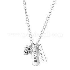 Halsketten mit Anhänger aus 201er Edelstahl mit dem Wort „Love“ zum Valentinstag&nbsp;NJEW-JN04693