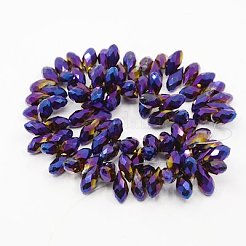 Chapelets de perles en verre électroplaqué&nbsp;EGLA-D016-M
