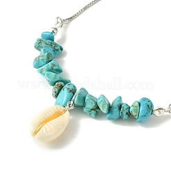 Braccialetto scorrevole con ciondoli in conchiglia naturale&nbsp;BJEW-TA00365-02