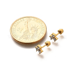 Pendientes de botón de acero inoxidable 304 con revestimiento iónico (IP)&nbsp;EJEW-A118-12G-02