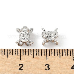 Capuchons de perles en zircone cubique transparent micro pave en laiton&nbsp;KK-V015-24P