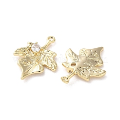 Pendenti in zirconi cubici trasparenti in micro pavè di ottone&nbsp;KK-Z049-01G