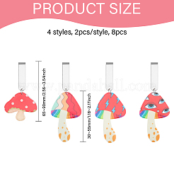 8 Stück 4 Stile Pilz-Acryl-Schuhanhänger&nbsp;HJEW-CA00016