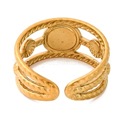 Anillos de dedo redondos de piedra natural mixta&nbsp;RJEW-Q822-15G