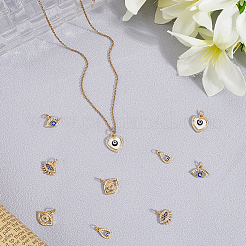10 pz 5 stili ottone micro pavé zirconia cubica charms&nbsp;KK-BBC0019-55