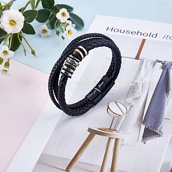 Word love you forever geflochtenes dreilagiges mehrsträngiges Lederarmband&nbsp;JB750A