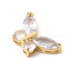 Pendenti in zirconi cubici trasparenti in micro pavè di ottone&nbsp;KK-K419-04G