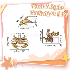 3 Stück 3 Stile Antik Bronze Messing Display Dekorationen&nbsp;DJEW-NB0001-44