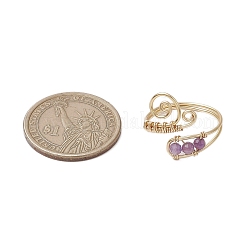 3 Stück Fingerringe aus natürlichem Amethyst&nbsp;RJEW-JR00838