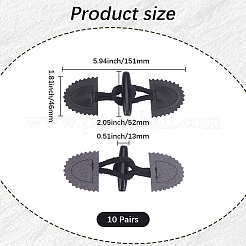 10 paire de fermetures à pattes de manteau en cuir à coudre&nbsp;AJEW-CY0001-03