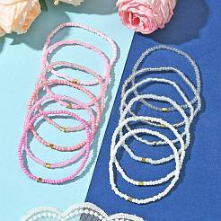 Ensembles de bracelets extensibles en perles de verre&nbsp;BJEW-MZ00102-01