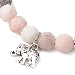 Braccialetti con ciondoli in lega a forma di elefante&nbsp;BJEW-JB12014