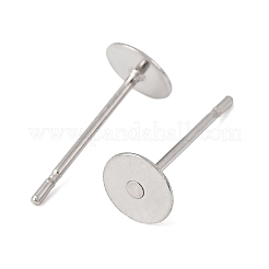 Orecchini a perno tondo piatto in acciaio inossidabile 304 resistenti all'ossidazione&nbsp;X-STAS-S028-24