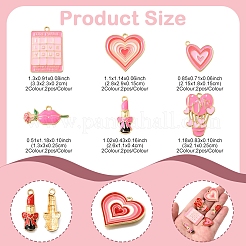 24 pz 12 stili di pendenti in lega smaltata per San Valentino&nbsp;ENAM-FS0002-56