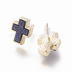 Clous d'oreilles en laiton&nbsp;EJEW-J098-H